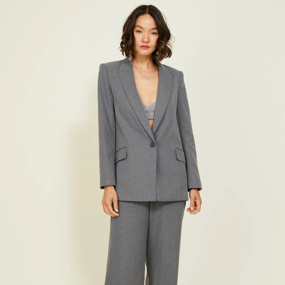 Line & Dot Gray Women's Blazer